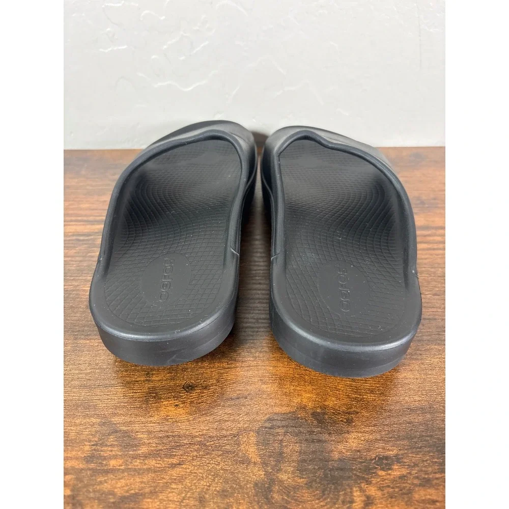 OOFOS OOahh Black Recovery Slide Sandals Mens 8 Womens 10 EU 41 Comfort Shoes